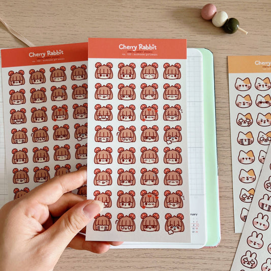 Mushroom Girl Emojis Sticker Sheet