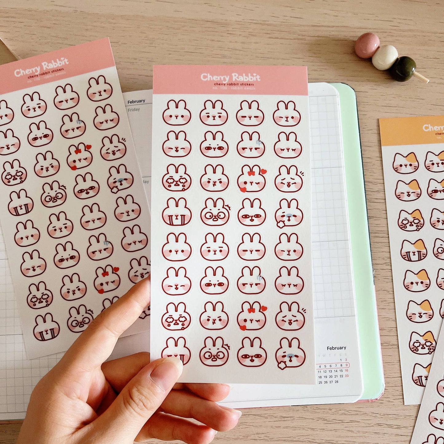 Rabbit Emojis Sticker Sheet
