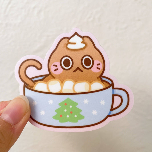 Hot Choco Cat Vinyl Sticker