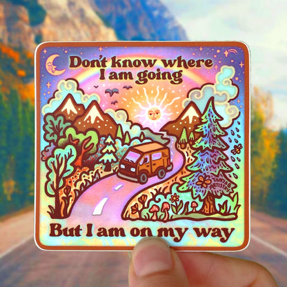 On My Way - Large Waterproof Sticker