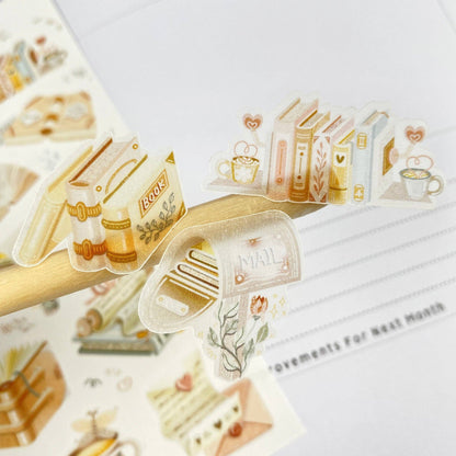 Book Vibes + Cozy Reading Time - Semi-Transparent Sticker Sheets