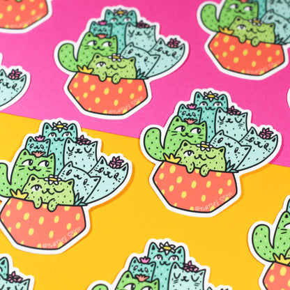 Cactus Cats Vinyl Sticker