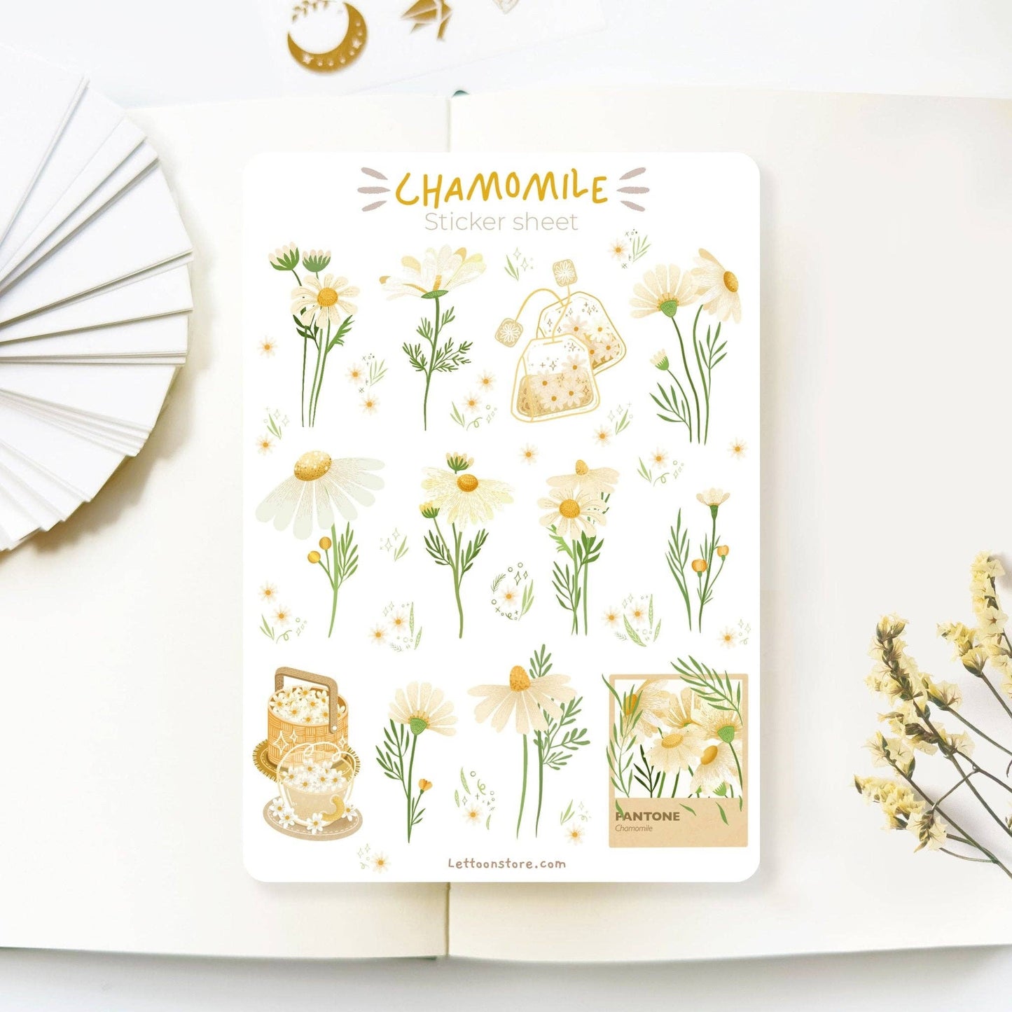 Chamomile & Sunflower - Semi-Transparent Sticker Sheets