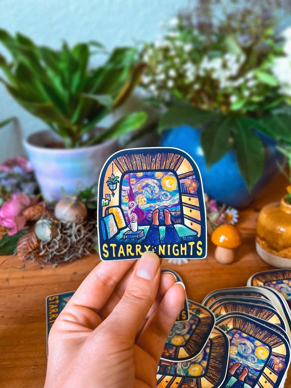 Starry Nights Vanlife - Large Waterproof Sticker