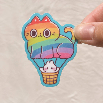 Hot Air Balloon Bunnymobile Vinyl Sticker