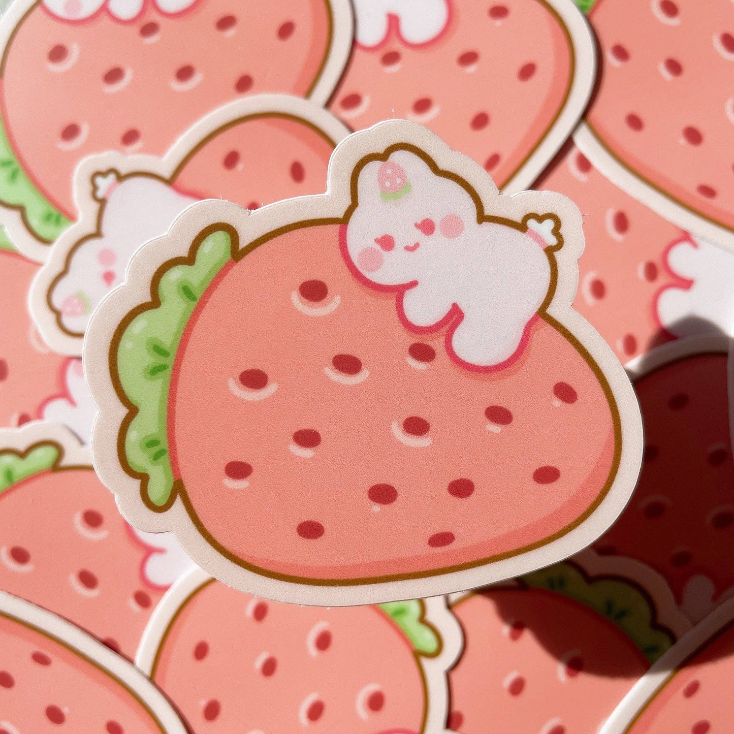 Strawberry Bunny Vinyl Sticker