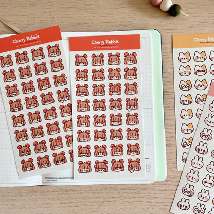 Mushroom Girl Emojis Sticker Sheet