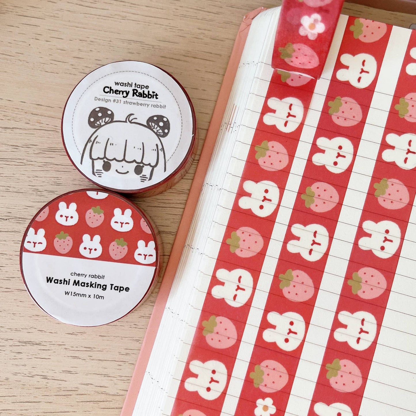 Strawberry Rabbit Washi Tape