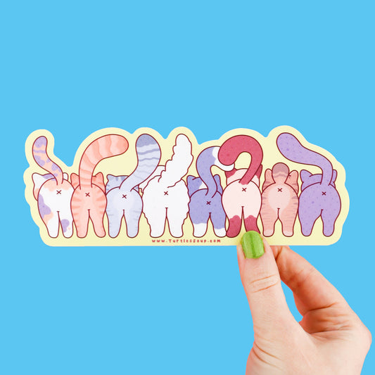 Cat Butts LONG Vinyl Sticker