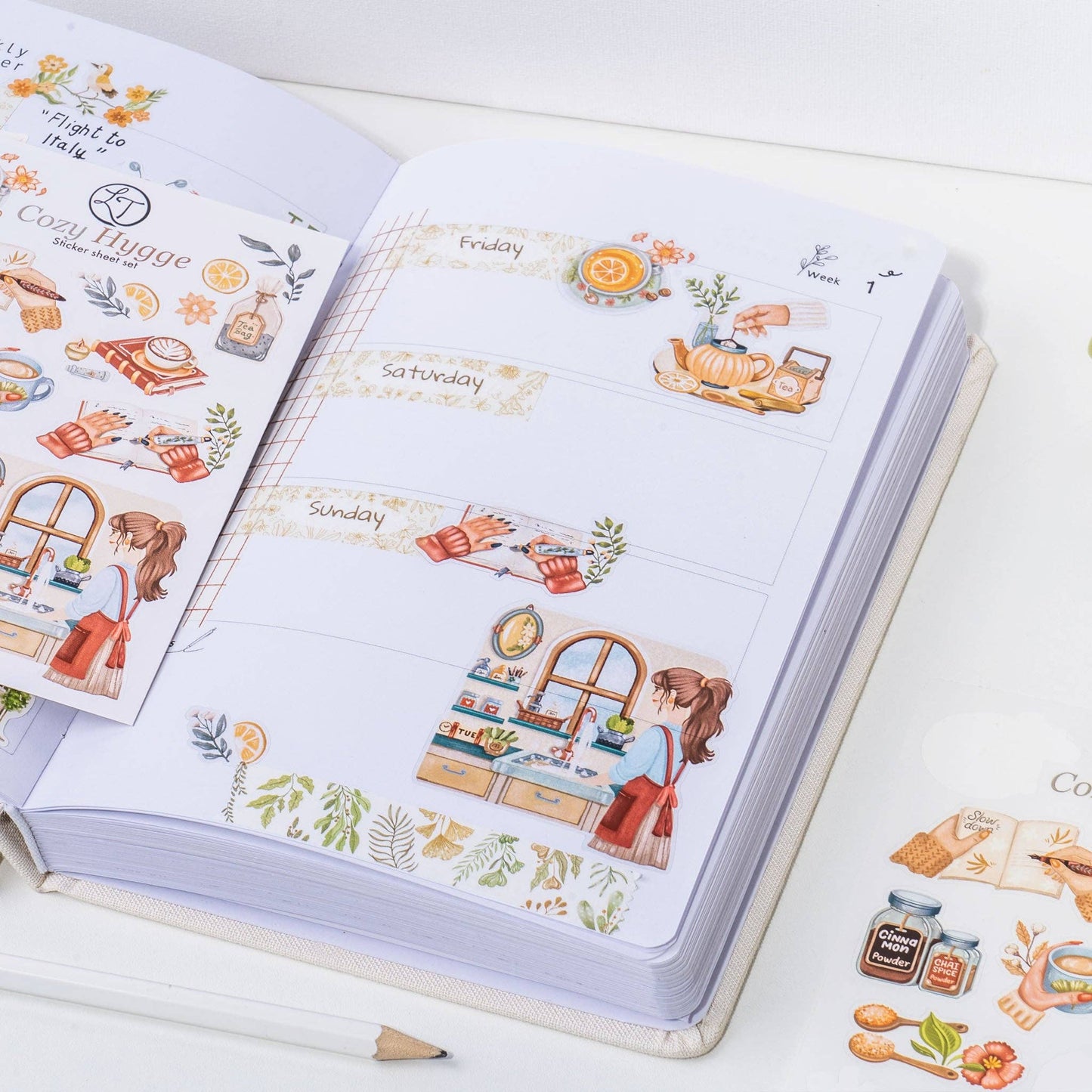 Cozy Hygge - Sticker Sheet Set of 5