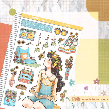 Retro | The Pretty Petal | C301 Sticker Sheet