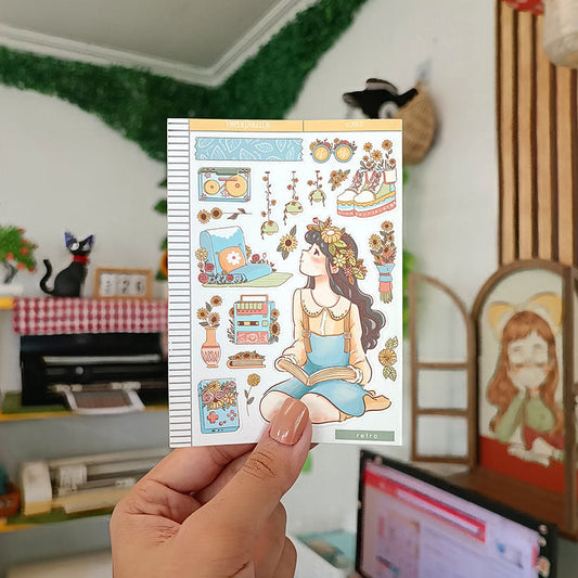 Retro | The Pretty Petal | C301 Sticker Sheet