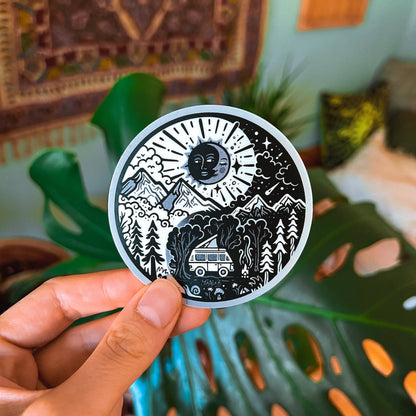 Yin, Yang, Fire, Van - Large Waterproof Sticker