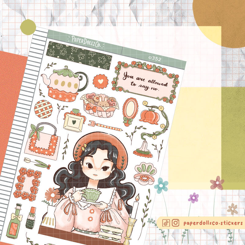 Tea Party | Alone Time | C352 Sticker Sheet