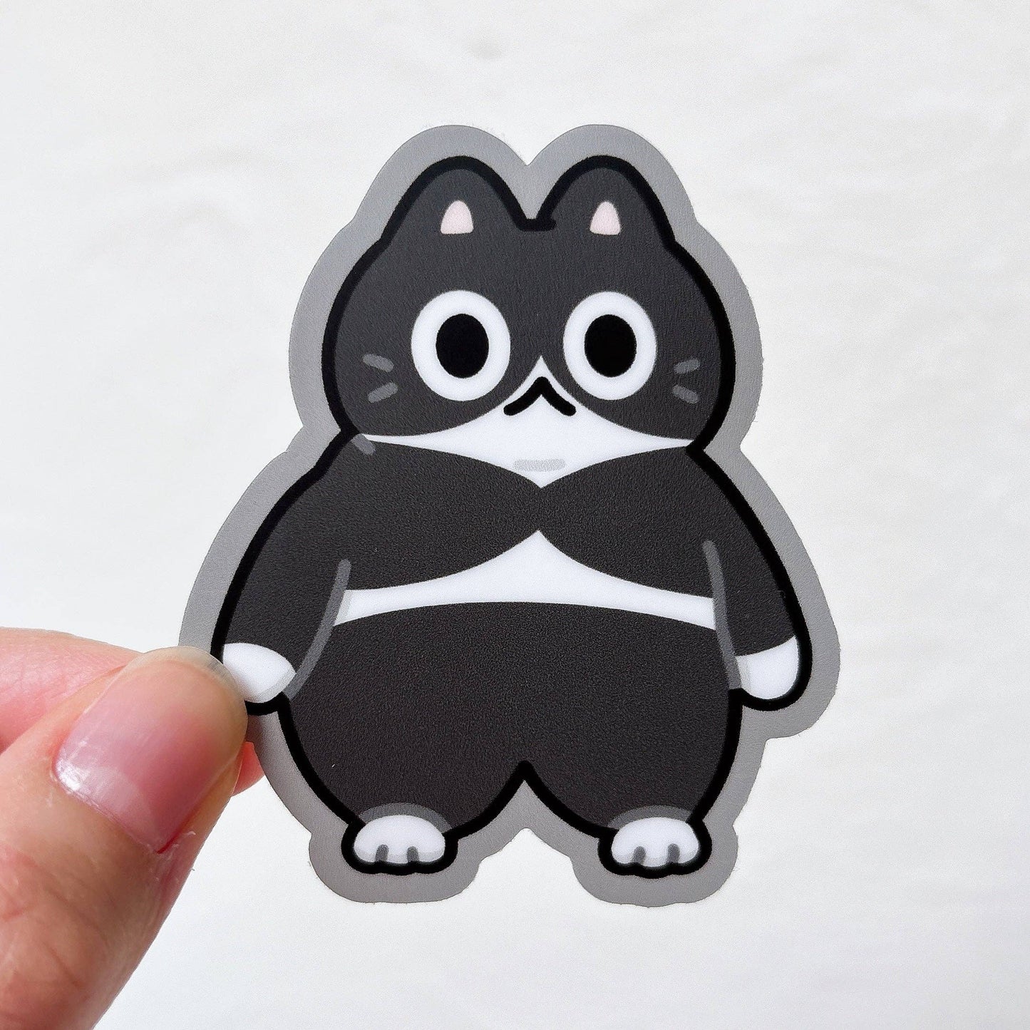 Standing Cat Meme Vinyl Sticker