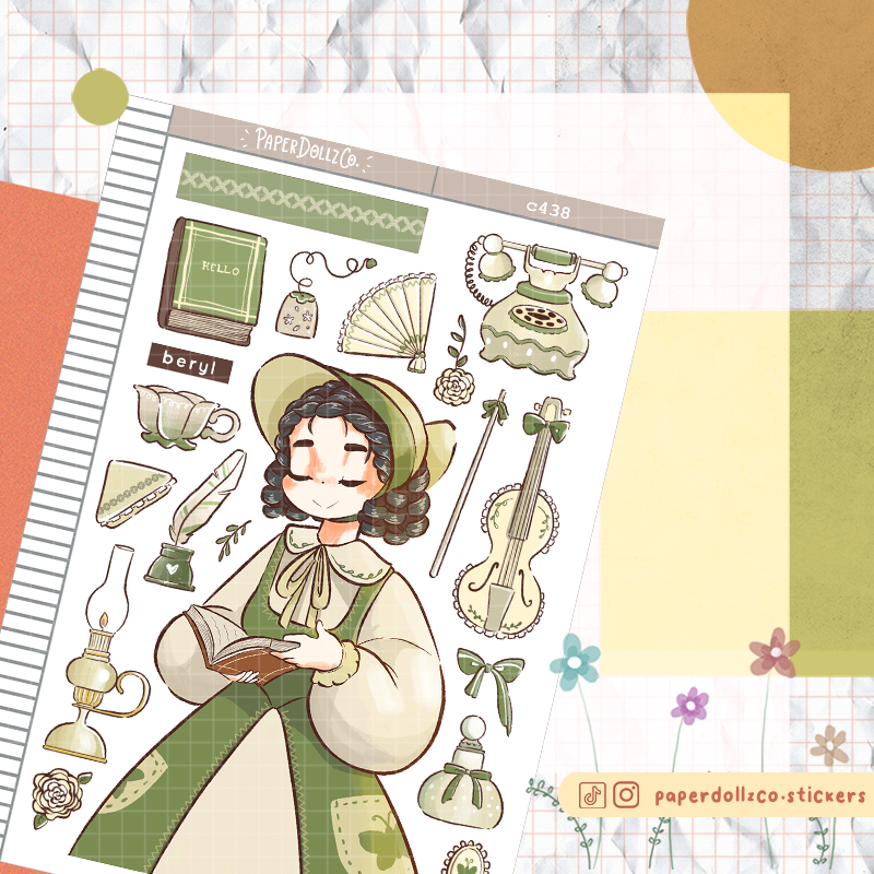 Beryl | Victorian Muses | C438 Sticker Sheet