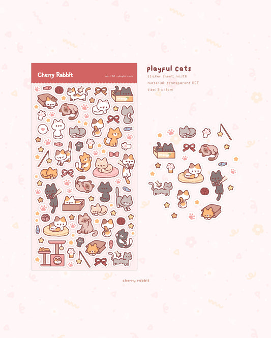 Playful Cats Sticker Sheet