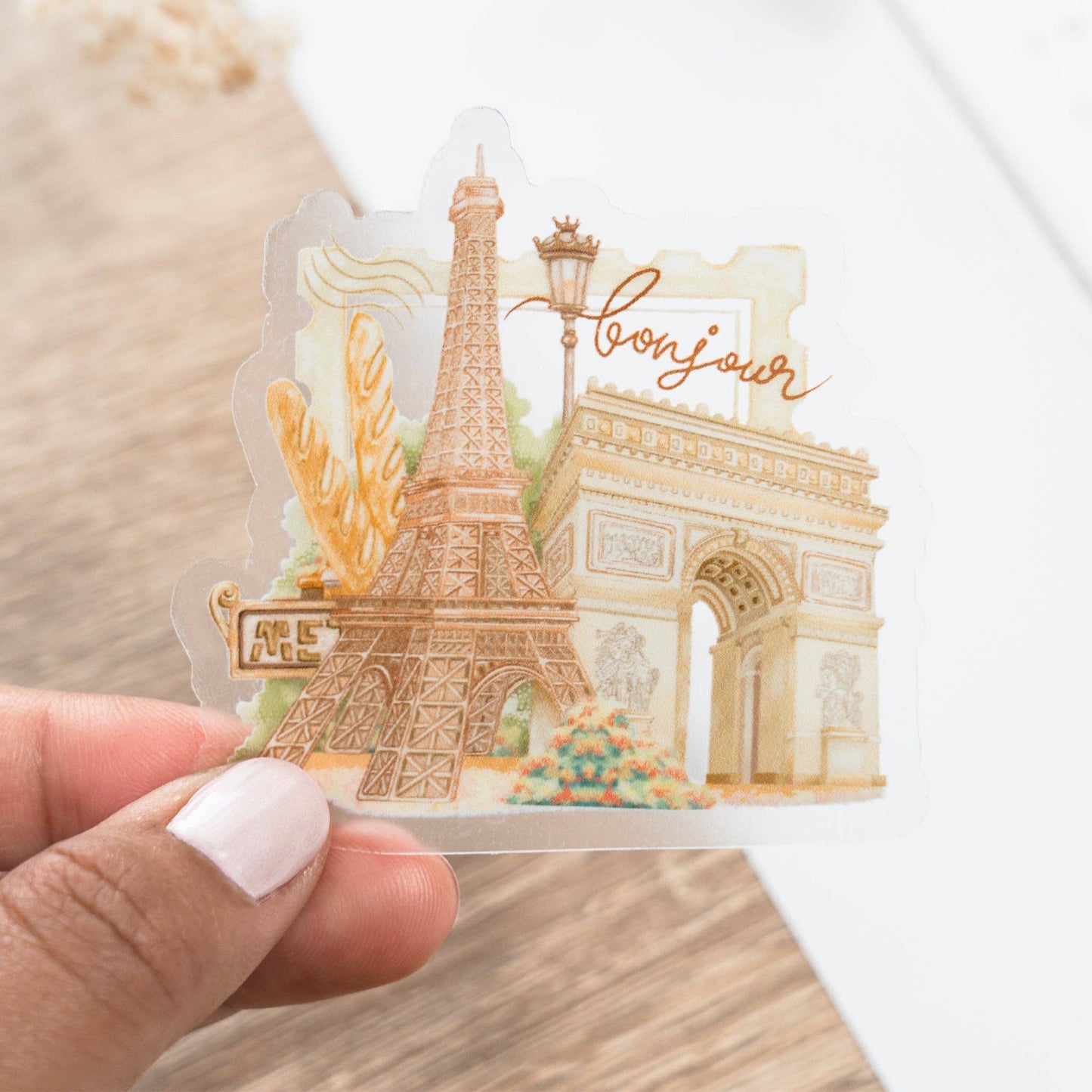 Bonjour Paris - Clear Vinyl Sticker