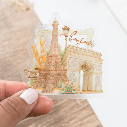 Bonjour Paris - Clear Vinyl Sticker