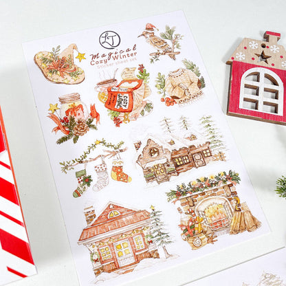 Magical Cozy Winter - Sticker Sheet Set of 5 + Postcard
