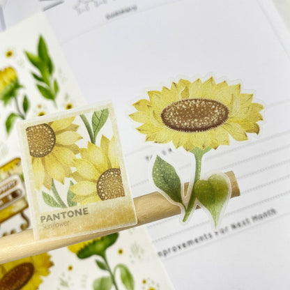 Chamomile & Sunflower - Semi-Transparent Sticker Sheets