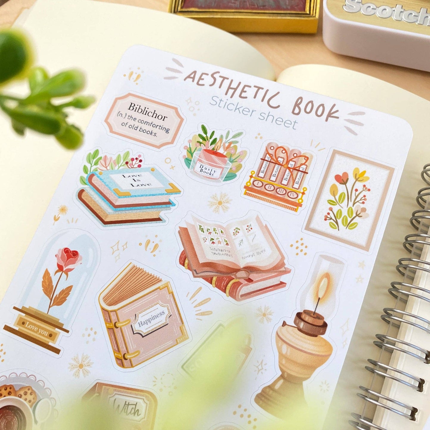 Aesthetic Book - Sticker Sheet