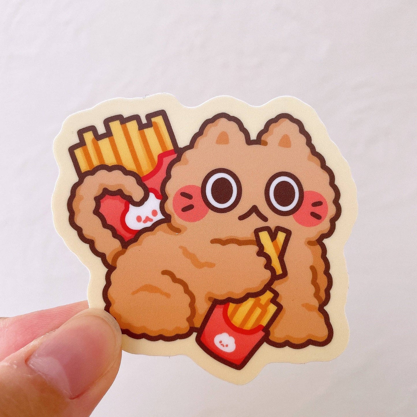 French Fry Cat Vinyl Sticker