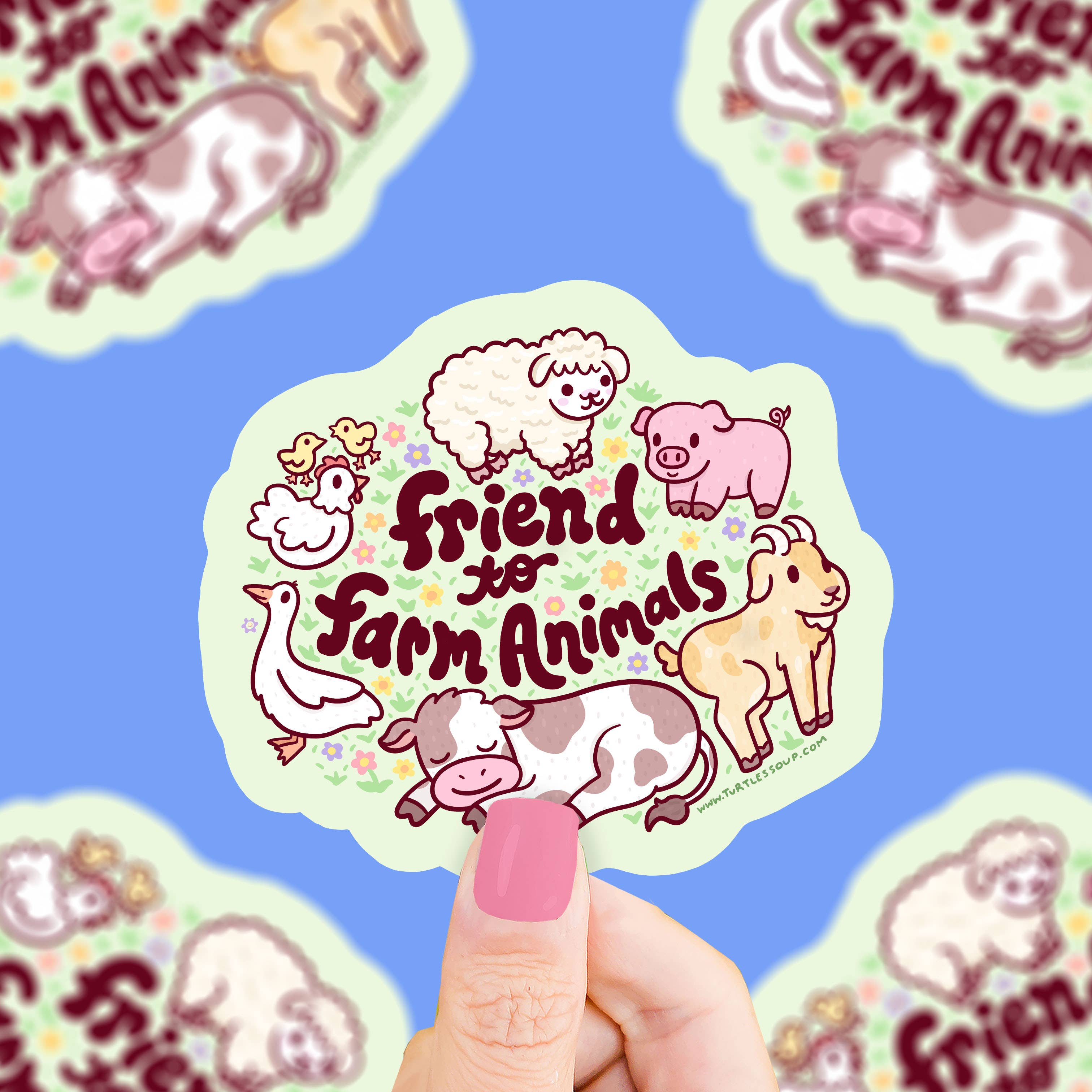 Farm Animals Sticker Design Friend to Farm Animals Vinyl Sticker – Cute Stickers Only