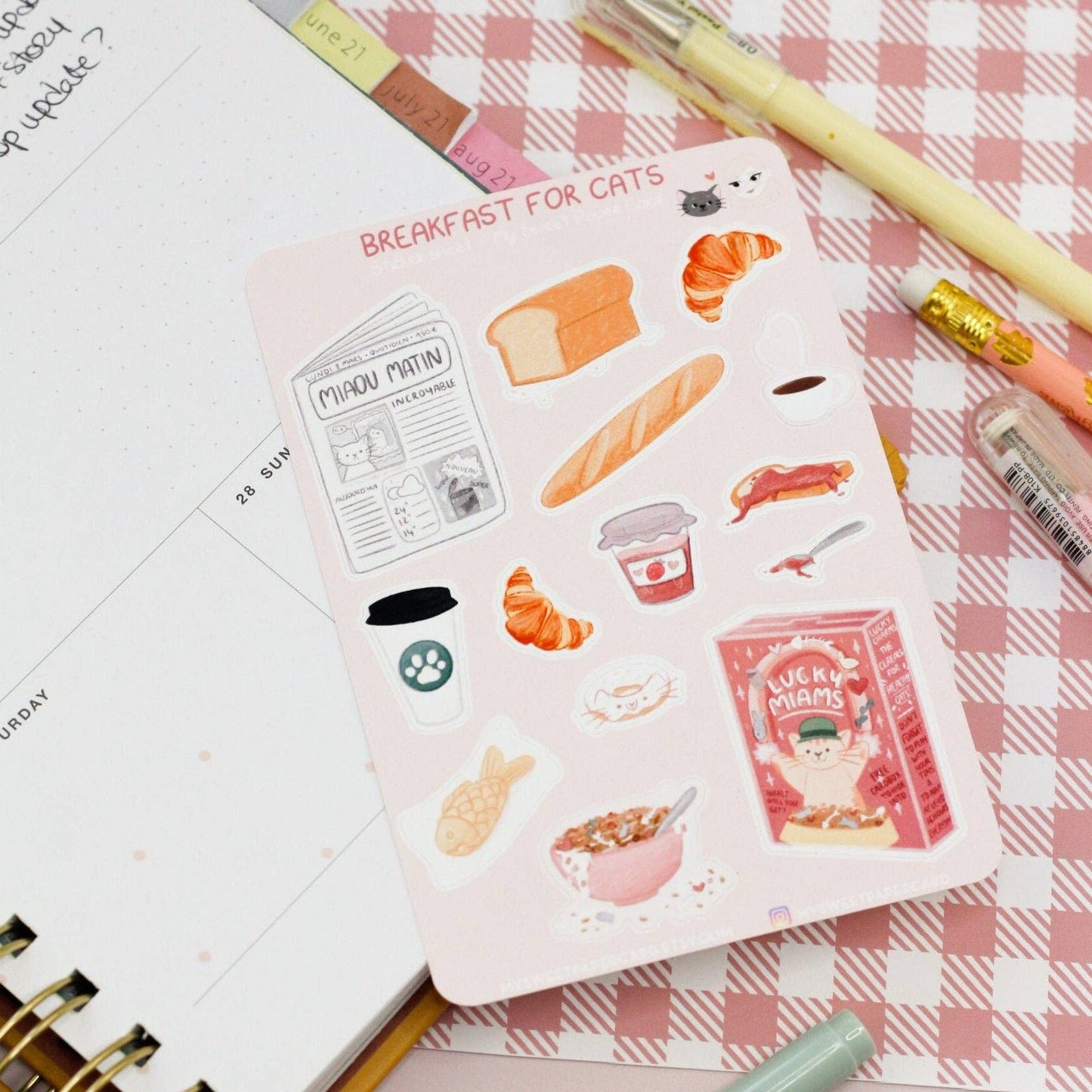 Cat Breakfast Standard Matte Sticker Sheet