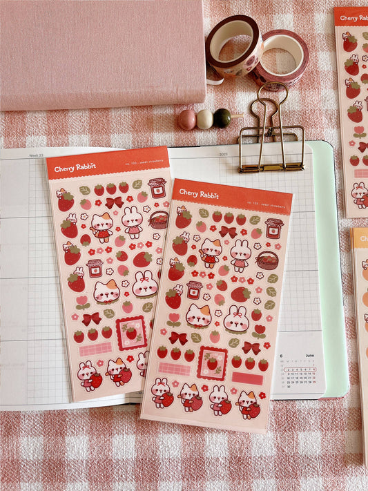 Sweet Strawberry Sticker Sheet