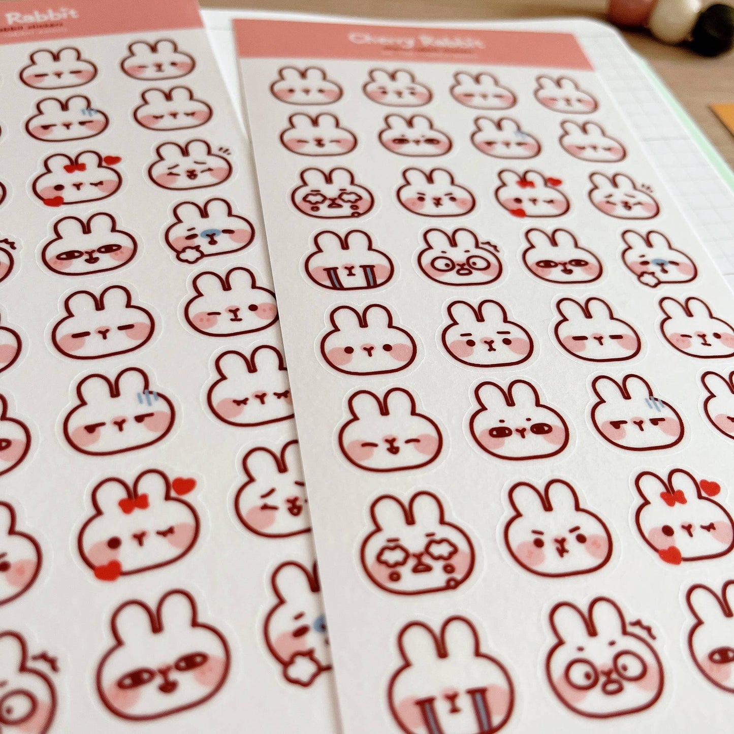 Rabbit Emojis Sticker Sheet