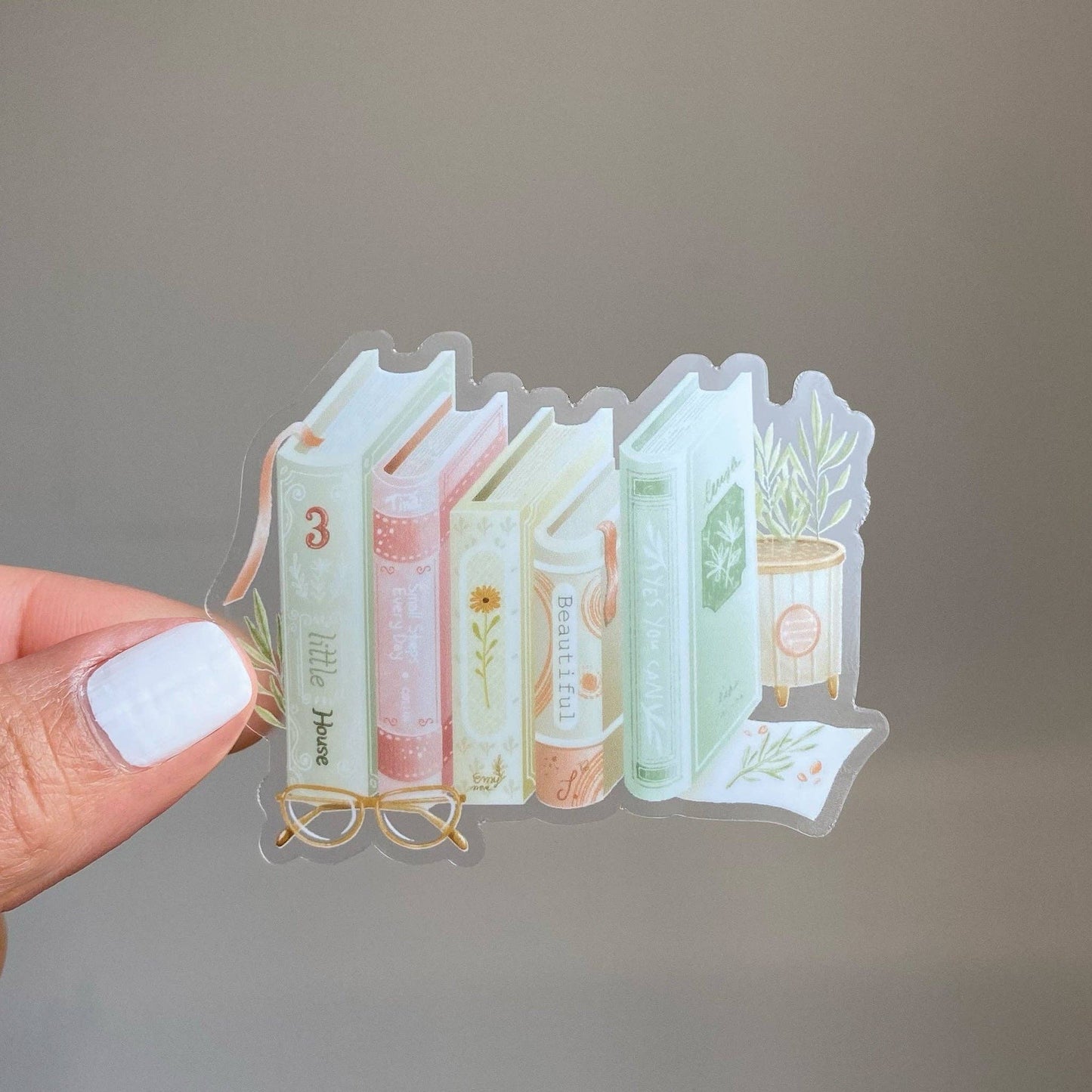 Bookworm - Clear Vinyl Sticker