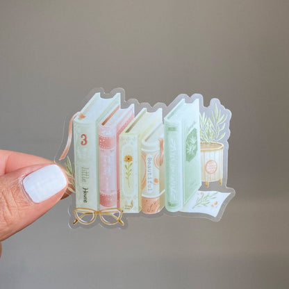 Bookworm - Clear Vinyl Sticker