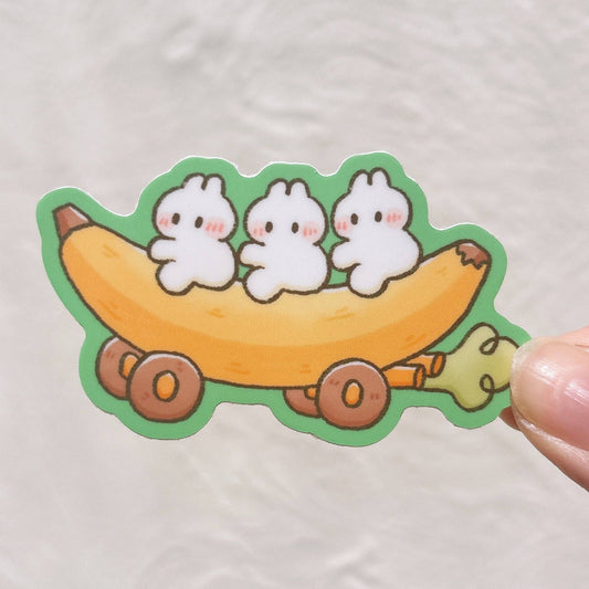 Banana Bunnymobile Vinyl Sticker