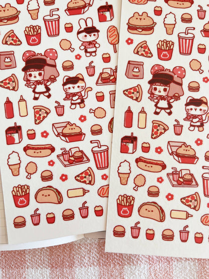 Burger Cafe (ver. 2) Sticker Sheet