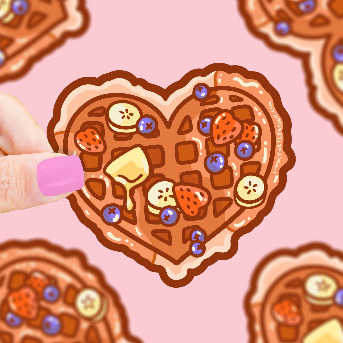 Waffle Heart Vinyl Sticker