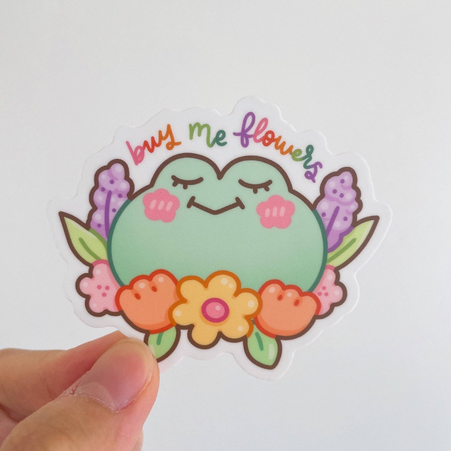 Buy Me Flowers Matcha the Frog Vinyl Sticker