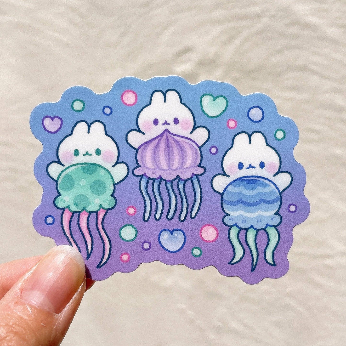 Jellyfish Bunnies Vinyl Sticker