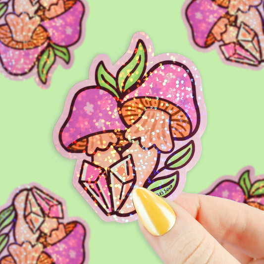 Mushrooms Glitter Vinyl Sticker