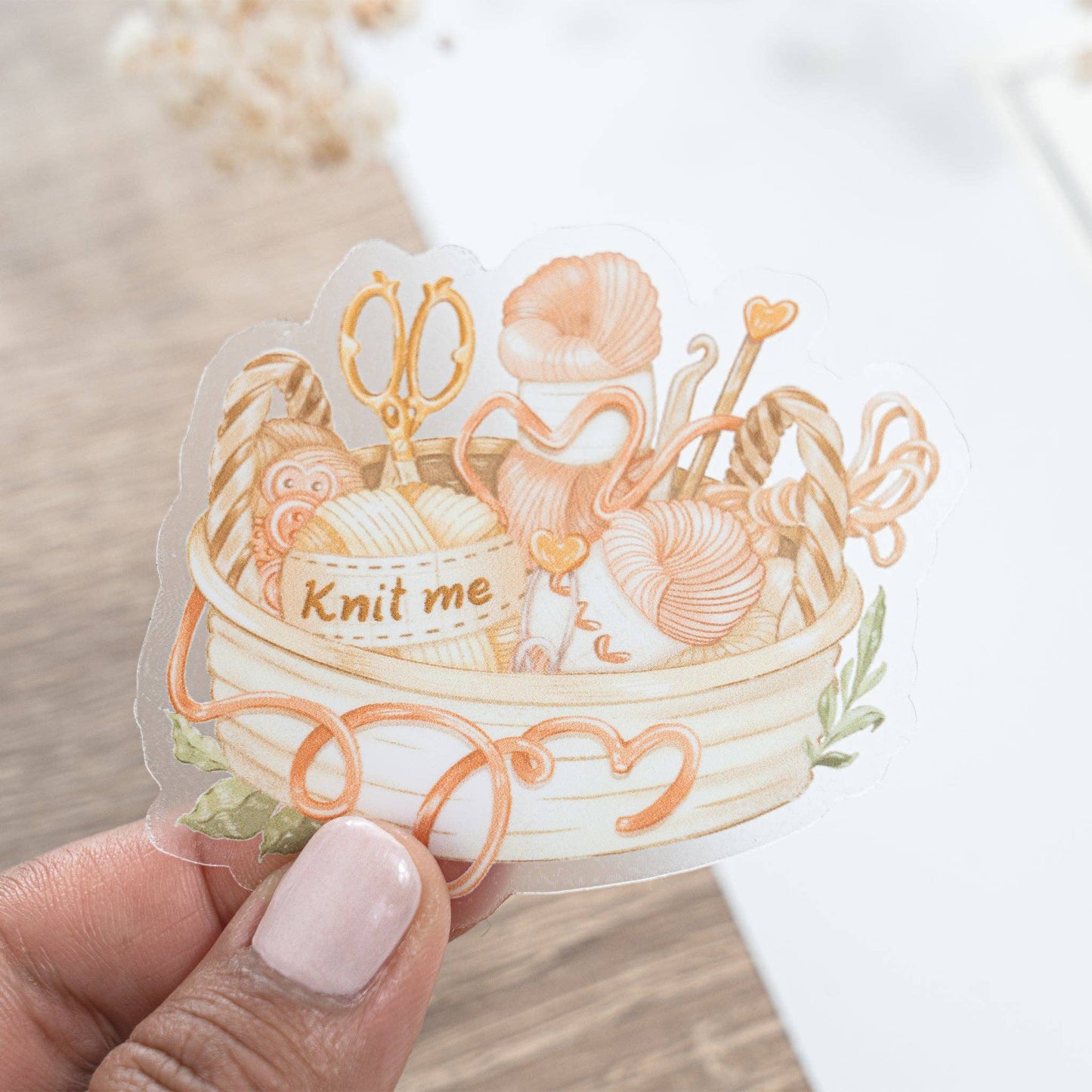Knit Me - Clear Vinyl Sticker