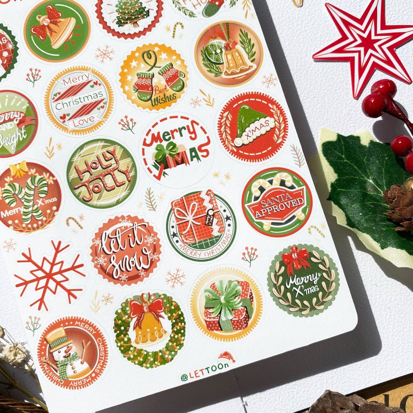 Christmas Stamps - Sticker Sheet