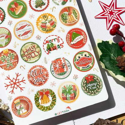 Christmas Stamps - Sticker Sheet