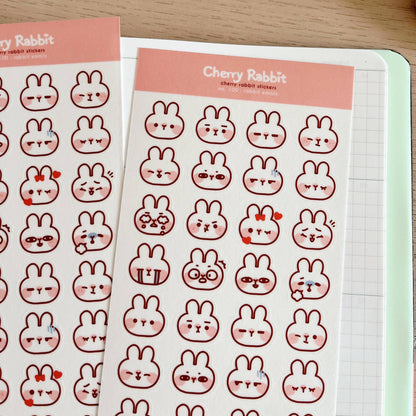 Rabbit Emojis Sticker Sheet