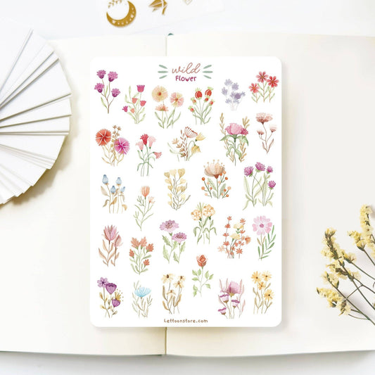 Wild Flower - Semi-Transparent Sticker Sheet