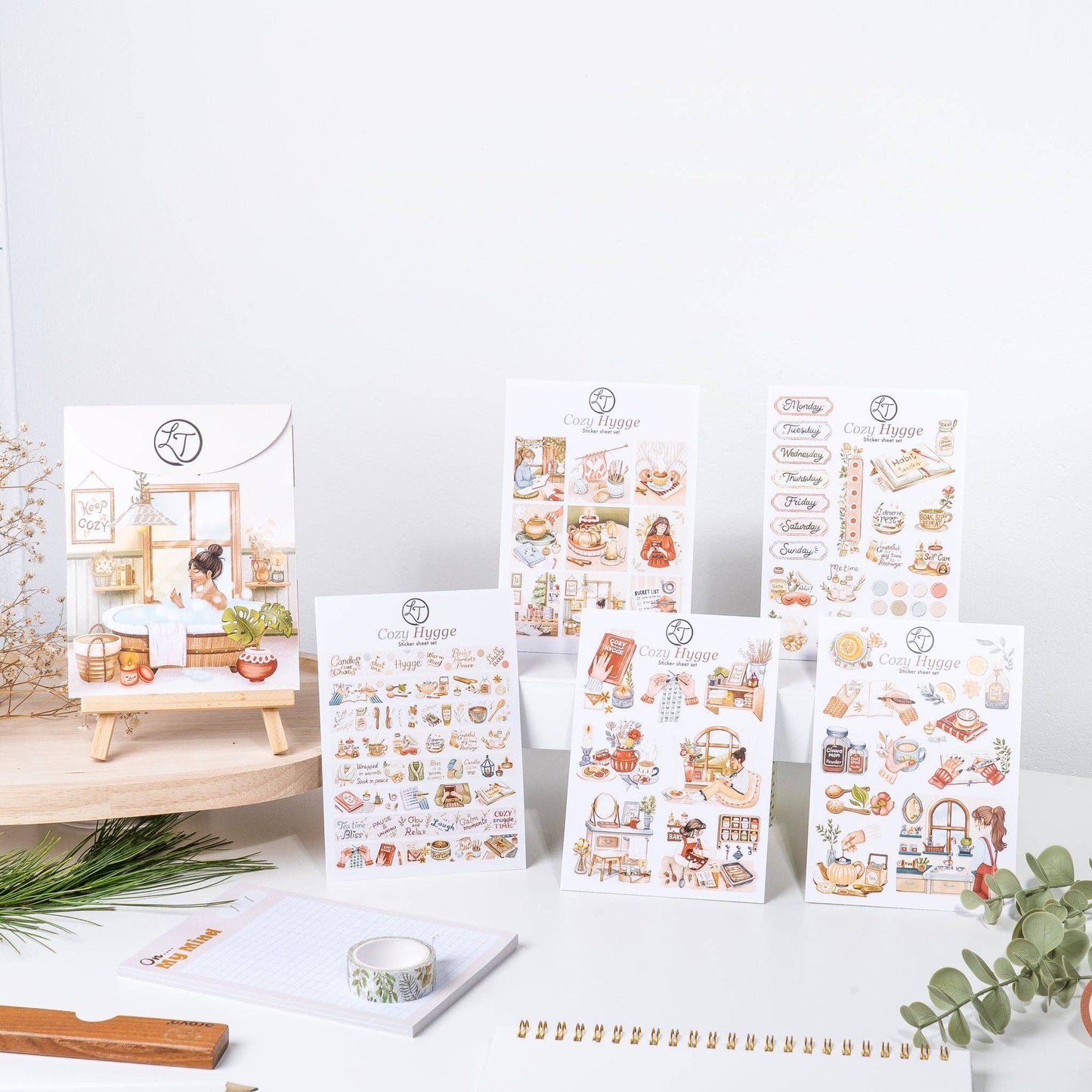 Cozy Hygge - Sticker Sheet Set of 5