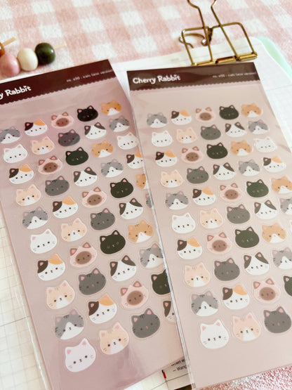 Cat Heads (ver. 2) Sticker Sheet