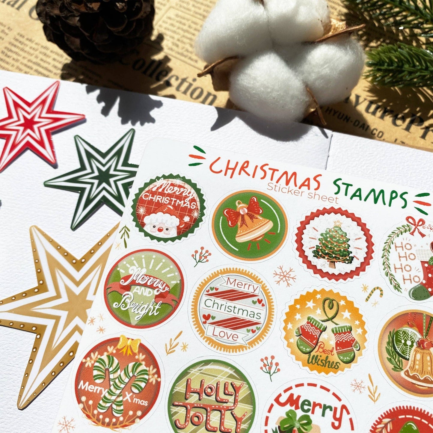 Christmas Stamps - Sticker Sheet