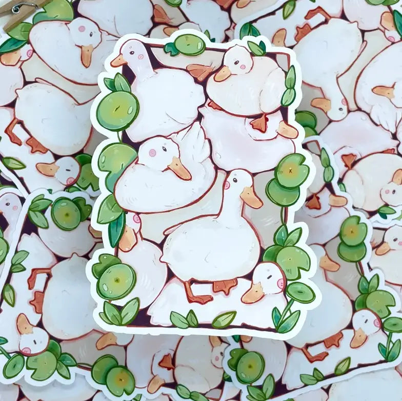 Pile of Ducks Die Cut Sticker