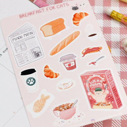 Cat Breakfast Standard Matte Sticker Sheet