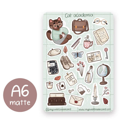 Cat Academia Standard Matte Sticker Sheet